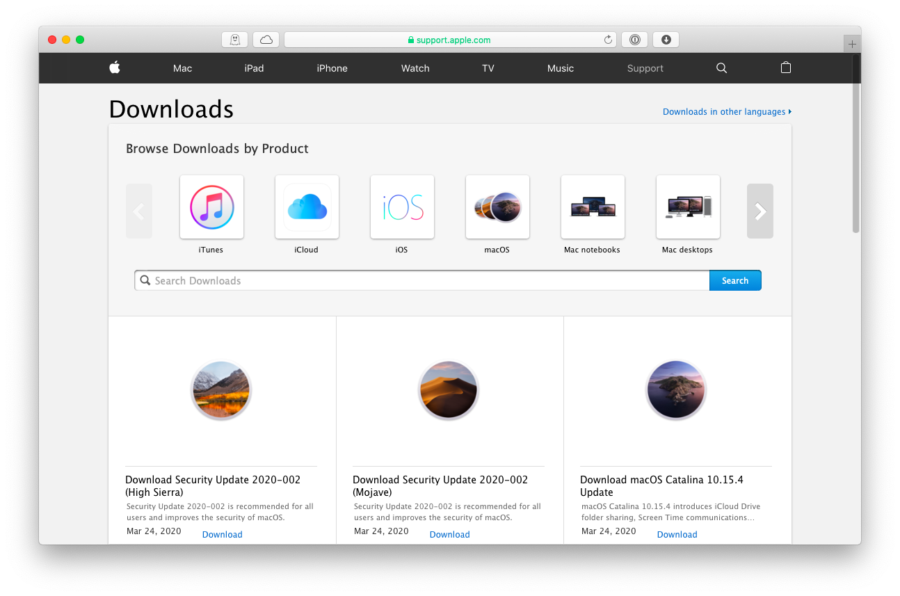 mac os versions update